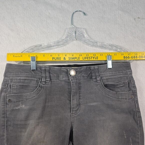 Democracy AB Solution Jeans Women's Size 10 Ankle Gray Tummy Control Distressed - Picture 6 of 10